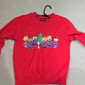 Peanuts Red Crewneck Sweater with Characters